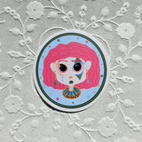 Sad Diamond Clown Girl Sticker