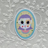 Star & Hearts Clown Girl Sticker